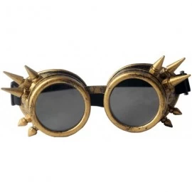 Goggle Spiked Steampunk Retro Goggles Rave Vintage Glasses Cosplay Halloween - Yellow - CQ18HALQ72M $9.29