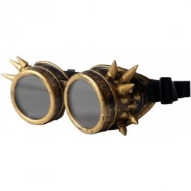 Goggle Spiked Steampunk Retro Goggles Rave Vintage Glasses Cosplay Halloween - Yellow - CQ18HALQ72M $9.29