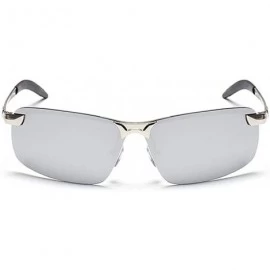 Rimless Men's Dark Sunglasses Polarized- Rectangular Sun Glasses Rimless Fashion for Outdoor Sport - C2196O4786H $23.55