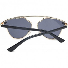 Oval Retro Classic Sunglasses for women metal Resin UV400 Sun glasses - Gold Gray - CT18SASX7UZ $20.92