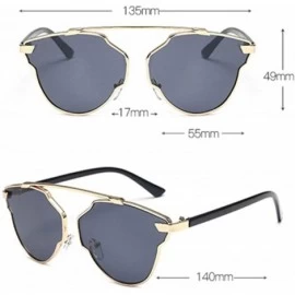 Oval Retro Classic Sunglasses for women metal Resin UV400 Sun glasses - Gold Gray - CT18SASX7UZ $20.92