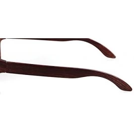 Rectangular Genuine Wood look reflective UV400 sunglasses 2019 fashion for men and women - C11 - CV18ET9SHWO $10.63