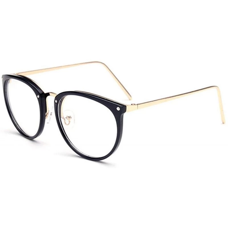 Cat Eye Glasses Transparent Women's Frame Degree Eyeglasses Oversized Cat Eye Clear Lens - Black - CI197A2QR7E $26.81