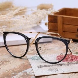 Cat Eye Glasses Transparent Women's Frame Degree Eyeglasses Oversized Cat Eye Clear Lens - Black - CI197A2QR7E $55.08