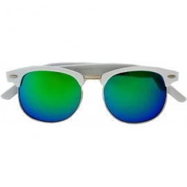 Aviator Classic Half Frame Horned Rim Sunglasses Colorful Lens Retro Stylish - CA12NUHEBP7 $8.47