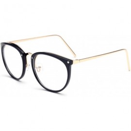 Cat Eye Glasses Transparent Women's Frame Degree Eyeglasses Oversized Cat Eye Clear Lens - Black - CI197A2QR7E $26.81