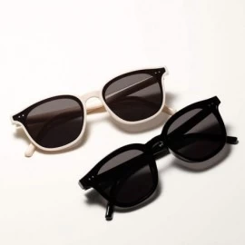 Square Fashion Square Sunglasses Women Studded Small Frame Sun Glasses Beige Retro Eyeglasses Shades - Black - C2198ZWN0NE $3...