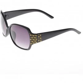 Square Studded Square Sunglasses - Black-gold - CF11O10FVYR $9.92