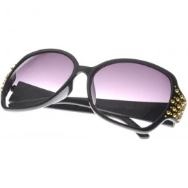 Square Studded Square Sunglasses - Black-gold - CF11O10FVYR $9.92