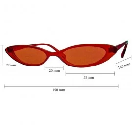Cat Eye Retro Slim Cat Eye Color Frame Sunglasses - Red - CW18OZ4G73K $19.74