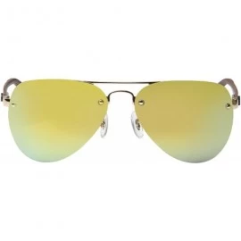 Aviator Polarized Mens Womens Aviator Vintage Retro Designer Sunglasses JO803 - Gold Green - CG120Y9X59L $23.26