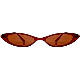 Cat Eye Retro Slim Cat Eye Color Frame Sunglasses - Red - CW18OZ4G73K $11.17