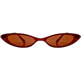 Cat Eye Retro Slim Cat Eye Color Frame Sunglasses - Red - CW18OZ4G73K $19.74