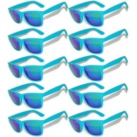 Wayfarer Wholesale Bulk Retro Vintage Mirrored Sunglasses Colored Matte Frame 10 Pairs - 10_pairs_turquoise_matte - CA127L4LD...