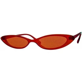 Cat Eye Retro Slim Cat Eye Color Frame Sunglasses - Red - CW18OZ4G73K $19.74