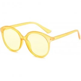 Rimless Vintage Classic Retro Sunglasses for women metal Resin UV400 Sunglasses - Yellow - C718T2TQ7AN $28.74