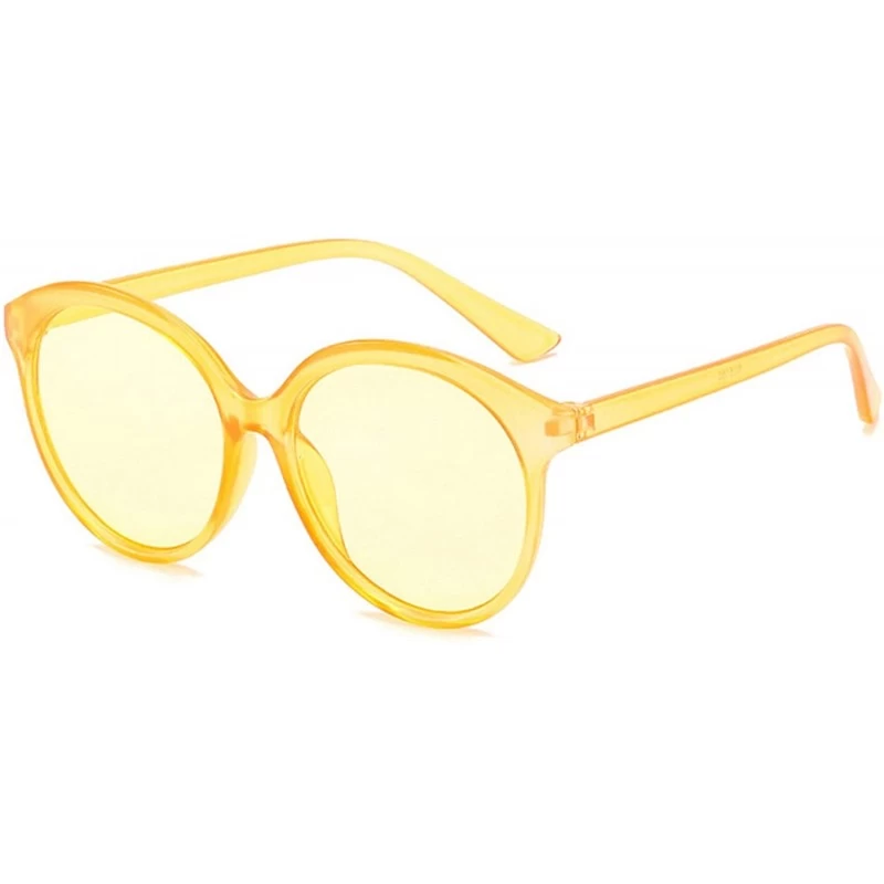 Rimless Vintage Classic Retro Sunglasses for women metal Resin UV400 Sunglasses - Yellow - C718T2TQ7AN $17.63