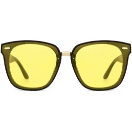 Oversized Classic Square Sunglasses for Women Tinted Lenses UV400 Fashion - Yellow - CU18RS4D88M $23.36