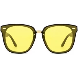 Oversized Classic Square Sunglasses for Women Tinted Lenses UV400 Fashion - Yellow - CU18RS4D88M $15.06