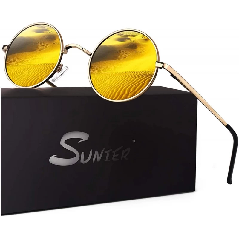 Round Retro Round Polarized Steampunk Sunglasses Side Shield Goggles Gothic S92-ADVANCED POLARIZED - CP18NL9U2X6 $22.67