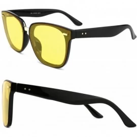 Oversized Classic Square Sunglasses for Women Tinted Lenses UV400 Fashion - Yellow - CU18RS4D88M $15.06