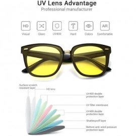 Oversized Classic Square Sunglasses for Women Tinted Lenses UV400 Fashion - Yellow - CU18RS4D88M $15.06