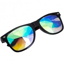Goggle Kaleidoscope Sunglasses Round Rave Festival Diffraction BEST Prism Glasses - Black Style - C718HQ89L6N $15.09