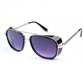 Goggle Classic steampunk sunglasses street style Men/Women Sunglasses Vintage goggle - Black/Grey - CL185398GZI $20.30