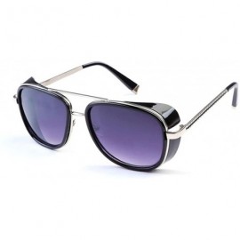 Goggle Classic steampunk sunglasses street style Men/Women Sunglasses Vintage goggle - Black/Grey - CL185398GZI $7.96