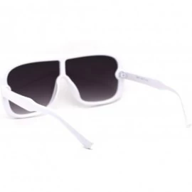 Round Mens Plastic Shield Racer Retro Gradient Lens Sunglasses - White Smoke - CU19573C58M $14.41