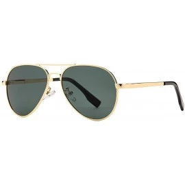 Aviator Polarized Small Aviator Sunglasses for Small Face Women Men Juniors - 52mm - Gold/G15 Green - C2196MKRKCT $16.31