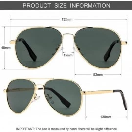 Aviator Polarized Small Aviator Sunglasses for Small Face Women Men Juniors - 52mm - Gold/G15 Green - C2196MKRKCT $16.31