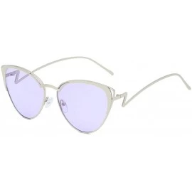 Cat Eye Retro Cat Eye Fashion Metal Frame Tinted Lenses Women Sunglasses UV400 - Purple - C518NHDHSHZ $13.89