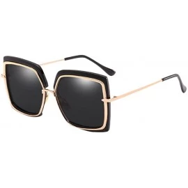 Goggle Metal Inner Sunglasses Retro Transparent Eyewear Goggles UV400 Beach Eyewear - Black - CX18CGQ8ULM $17.78