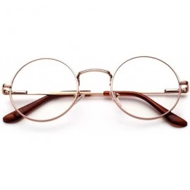 Round Round Retro John Lennon Sunglasses & Clear Lens Glasses Vintage Round Sunglasses - Clear Lens - Gold - CW18KMYU89C $9.22