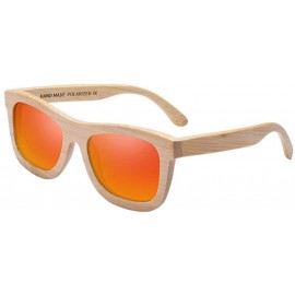 Aviator New Bamboo Sunglasses Men Polarized Sun Glasses For Women Brand C01Brown - C04red - CK18Y5W9WRO $69.75