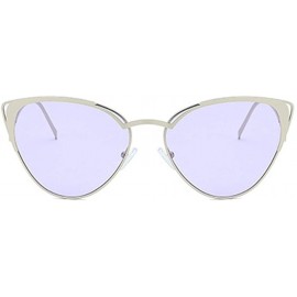 Cat Eye Retro Cat Eye Fashion Metal Frame Tinted Lenses Women Sunglasses UV400 - Purple - C518NHDHSHZ $13.89