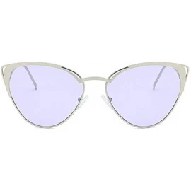 Cat Eye Retro Cat Eye Fashion Metal Frame Tinted Lenses Women Sunglasses UV400 - Purple - C518NHDHSHZ $20.83