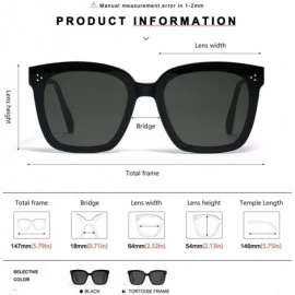 Square 2020 Polarized Sunglasses Oversized Sun Glasses Women Men Shades Square frame 100% UV Protection - Black - CB194OK94U7...