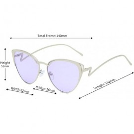 Cat Eye Retro Cat Eye Fashion Metal Frame Tinted Lenses Women Sunglasses UV400 - Purple - C518NHDHSHZ $13.89