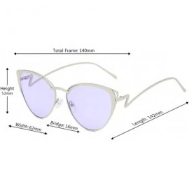 Cat Eye Retro Cat Eye Fashion Metal Frame Tinted Lenses Women Sunglasses UV400 - Purple - C518NHDHSHZ $20.83