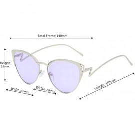 Cat Eye Retro Cat Eye Fashion Metal Frame Tinted Lenses Women Sunglasses UV400 - Purple - C518NHDHSHZ $13.89