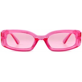 Rectangular Rectangle Sunglasses for Women Retro Fashion Sunglasses UV 400 Protection Square Frame Eyewear - CO18ASC77A5 $24.45
