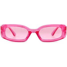 Rectangular Rectangle Sunglasses for Women Retro Fashion Sunglasses UV 400 Protection Square Frame Eyewear - CO18ASC77A5 $12.68