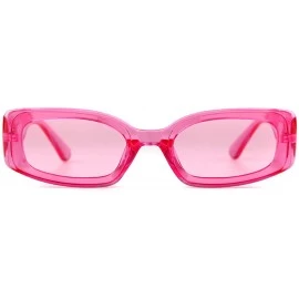 Rectangular Rectangle Sunglasses for Women Retro Fashion Sunglasses UV 400 Protection Square Frame Eyewear - CO18ASC77A5 $12.68