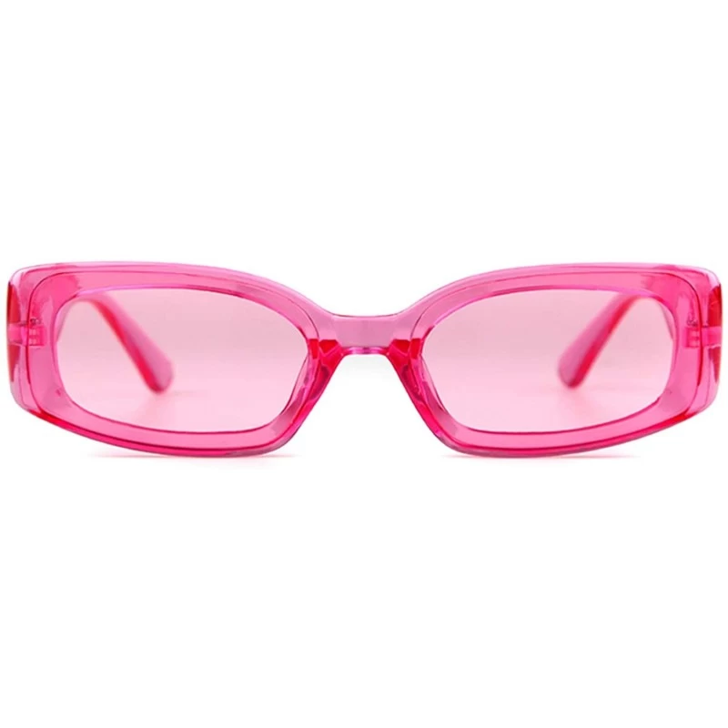 Rectangular Rectangle Sunglasses for Women Retro Fashion Sunglasses UV 400 Protection Square Frame Eyewear - CO18ASC77A5 $12.68