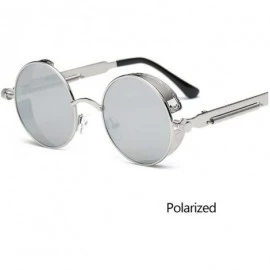 Round Vintage Round Polarized Sunglasses Retro Steampunk Sun Glasses Men Women Small Metal Circle Driving UV400 - CE199CN8XM5...