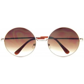 Round Large Round Glasses for Men Women Oversized Metal Frame Retro Fashion - Gold/Gradient - CI12NVMUFY6 $20.43