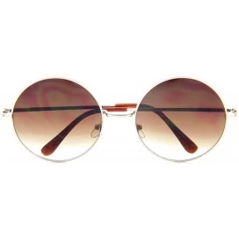 Round Large Round Glasses for Men Women Oversized Metal Frame Retro Fashion - Gold/Gradient - CI12NVMUFY6 $17.67