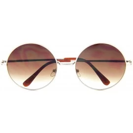 Round Large Round Glasses for Men Women Oversized Metal Frame Retro Fashion - Gold/Gradient - CI12NVMUFY6 $8.95